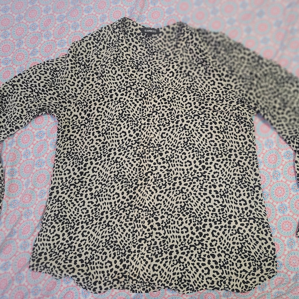 Chic Leopard Print Long Sleeve Top